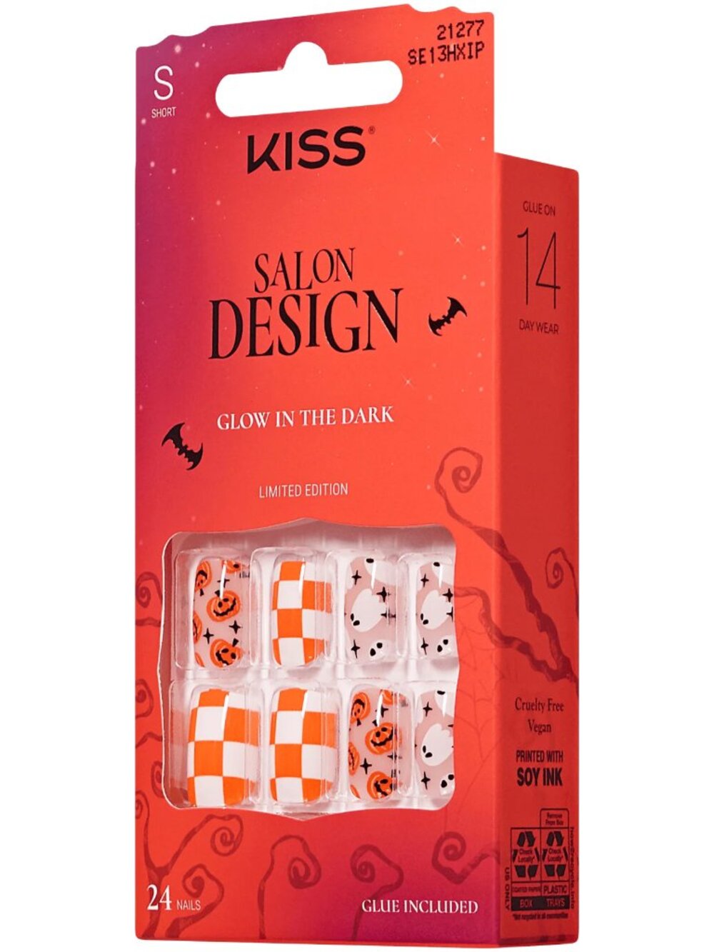 KISS Glow-In-The-Dark Halloween Design Short Length Nails - How Cinematic